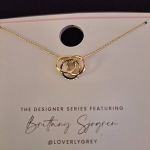 Tiny Tags Necklace Womens OS Gold NEW‎ Grace Interlocking Rings 987-200-B42